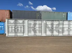 40' High Cube Partial Side Opening Shipping Container (4 Sets Of Side Doors)