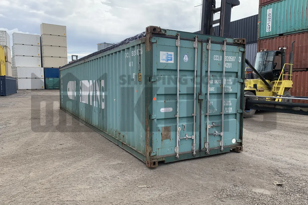 40' Standard Height Open Top Shipping Container (Tarp And Bows, Timber Floor)