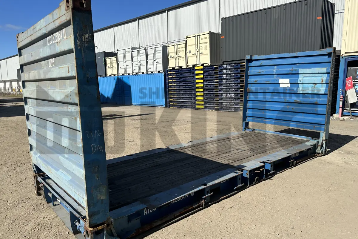 20' Flat Rack Shipping Container (With Collapsible Ends)