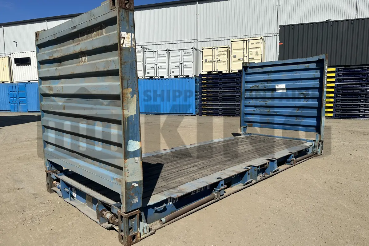 20' Flat Rack Shipping Container (With Collapsible Ends)