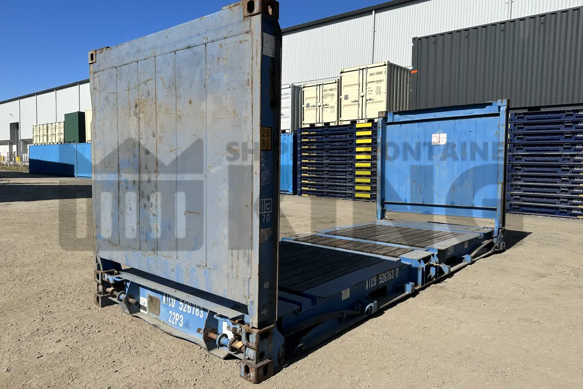 20' Flat Rack Shipping Container (With Collapsible Ends)