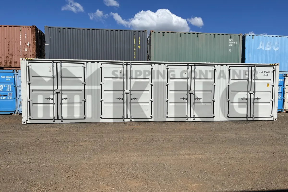 40' High Cube Partial Side Opening Shipping Container (4 Sets Of Side Doors)